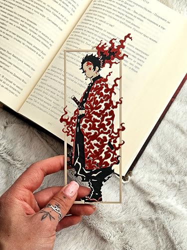 Image of 3D Flame Layered Anime Bookmark | Black and Red Japanese-Inspired Design, 15 x 5 cm | Collectible Fantasy Accessory
