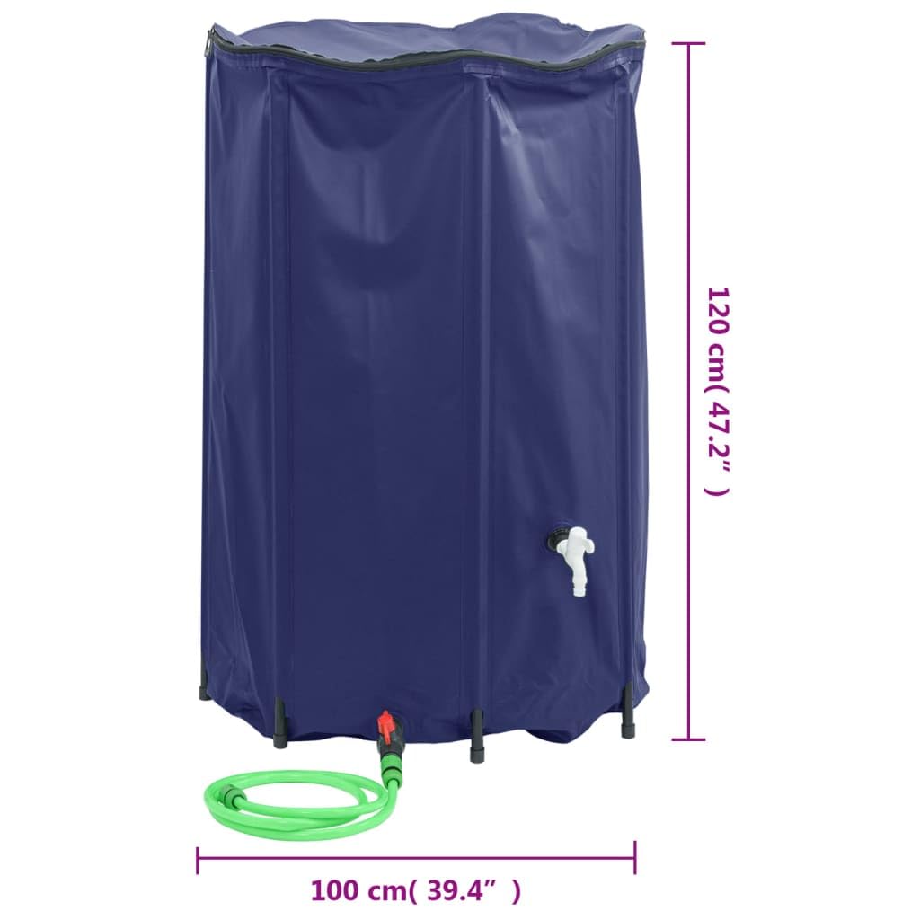 Homgoday Depósito de agua con grifo plegable de PVC de 1000 L