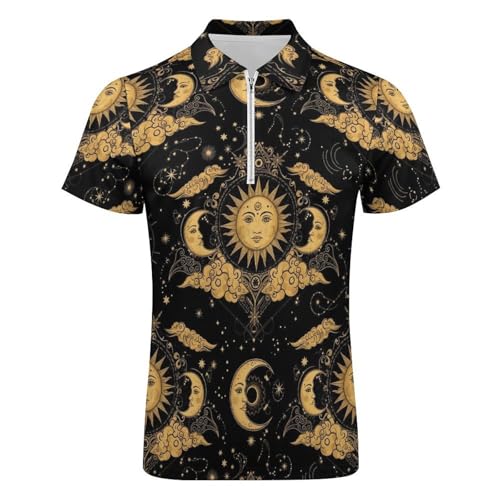 Men's Golf Polo Shirts Short Sleeve Zipper Moisture Wicking Dry Fit Golf Shirts for Men4