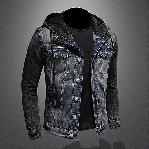 Niiyyjj Men Spring Autumn Denim Jacket Men Hooded Denim Jacket Men Casual Denim Coat3