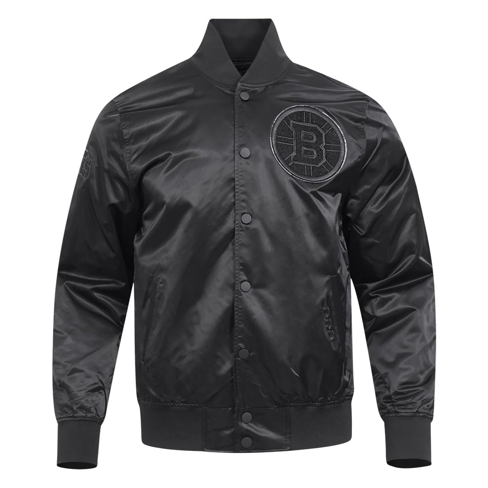 Pro Standard NHL mens Mens Nhl Classic Triple Black Satin Jacket