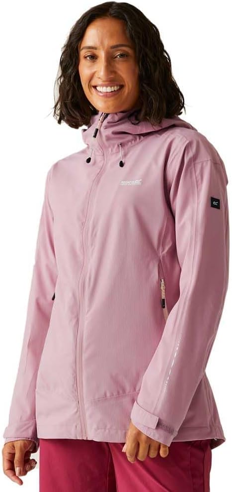 Regatta - OKARA Waterproof Rain Jacket Coat - Women's (14 UK) (Lilac/Light Vanilla)