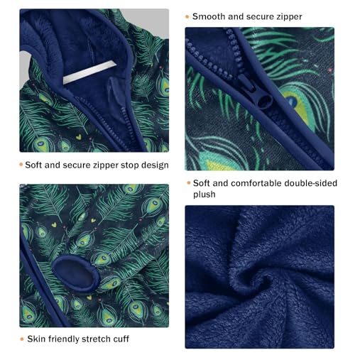 Boys Fleece Jacket Kids Zipper Coat Thick Warm Autumn Winter Jacket Blue Lining Hooded Outerwear 3-10Years3