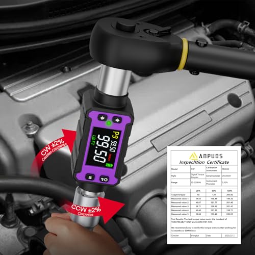 Image of ANPUDS 1 /2 inch Digital Torque Adapter Set (2-99.6 Ft.lb / 2.7-135 Nm) | Slim Electronic Torque Wrench Converter, ±2% Accuracy for Bike, Automotive, Motorcycle & Precision Repair