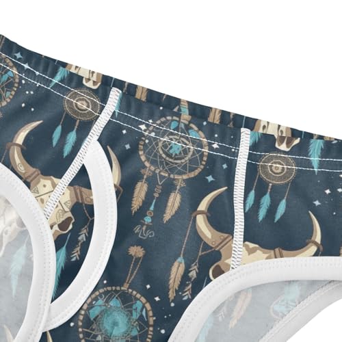 Wusikd Bull Skull Horns Boys' Underwear Cotton Dream Catcher Boys Briefs Soft Toddler Underwear 2T4