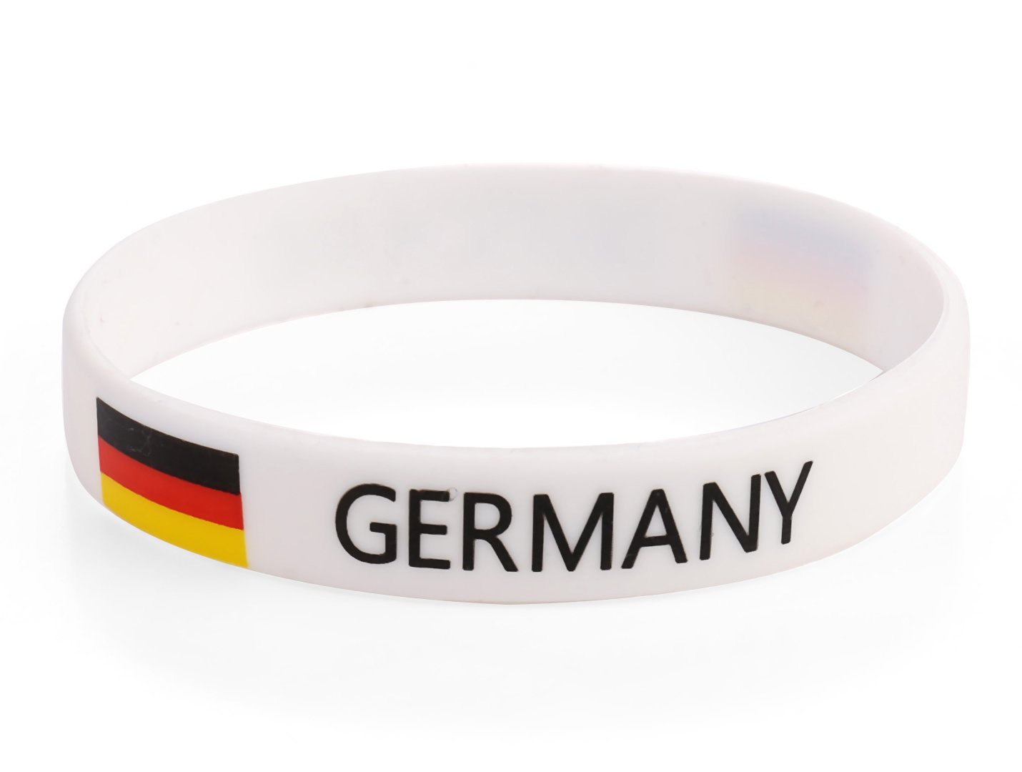Komonee 25 x Germany White World Cup Sports Event Football Country National Flag Silicone Wristbands