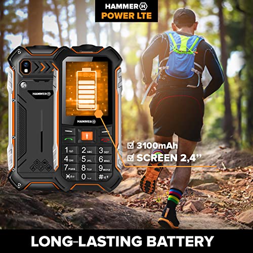 Hammer H Power LTE Handy ohne Vertrag,2.4 Zoll Farbdisplay,Robust,Mega Batterie 3100...