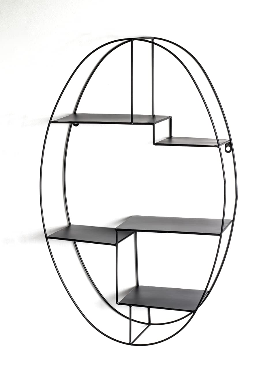 HAKU Estante de pared negro, metal, metal - Dim.: AN 44 cm x AL 71 cm x P 16 cm, Estilo: Moderno