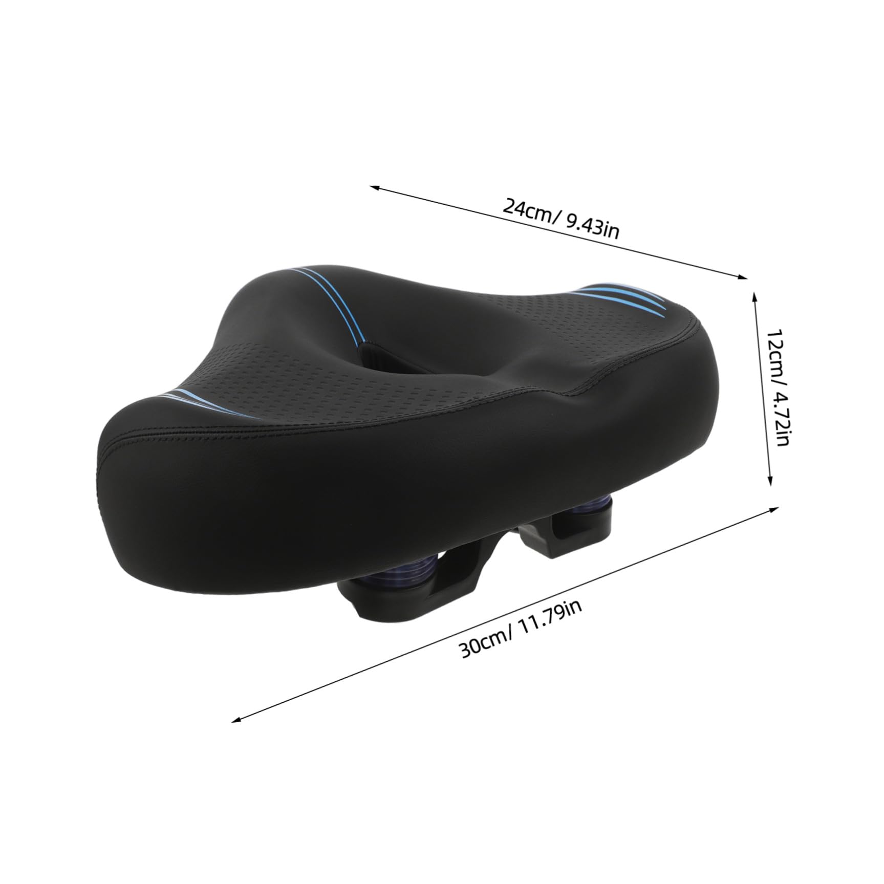 SHINEOFI Sella Bici senza Naso Extra Larga Imbottita per Uomo e Donna | Seduta Ergonomica Ventilazione Cava, Base Allargata, Plastica Pu e Metallo, per Bici da Città e Fuoristrada