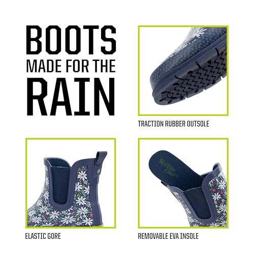 Image of Western Chief Women's Waterproof Pull-On Chelsea Rain Boot with Fun Prints | Ladies slip-on ankle boots with rubber sole, cushioned EVA insole, built for wet days and styled for any occasion