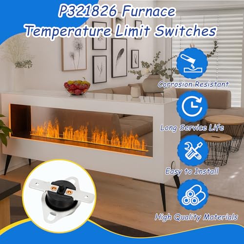 Image of P321826 Furnace Temperature Limit Switch Compatible with Williams Monterey Top Vent 250, 350, 500 Series Models Vent Limit Switch Safety Switch Replacement Parts