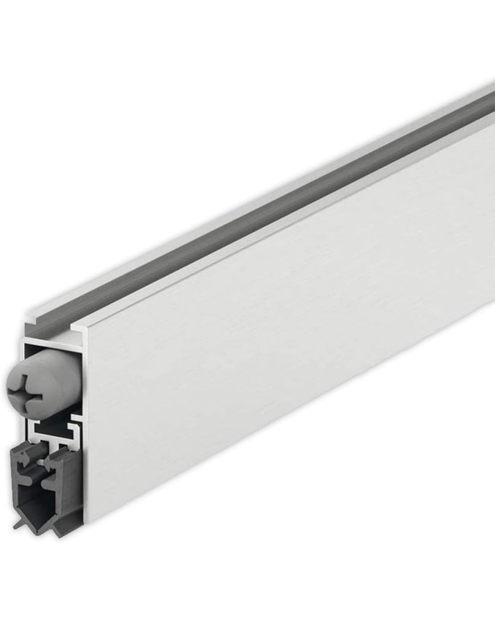 GedoTec® Aluminium Door Seal DDS 12 - Soundproof, Draught Excluder, Length 1130 mm, Silver, 1 Piece