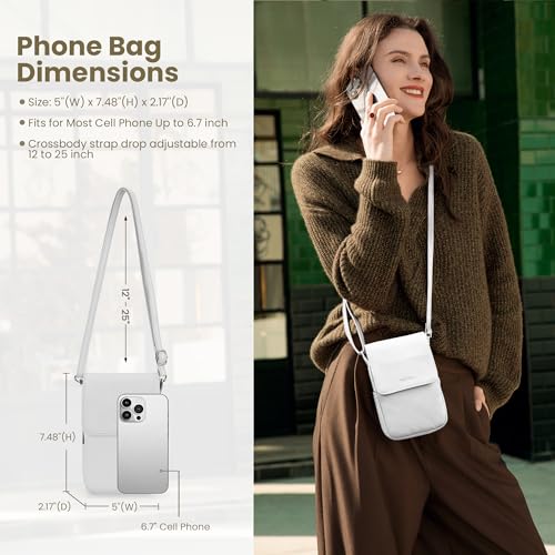 Image of befen Genuine Leather Crossbody Bags for Women, Cell Phone Cross body Purse Bag with RFID Blocking Card Slots