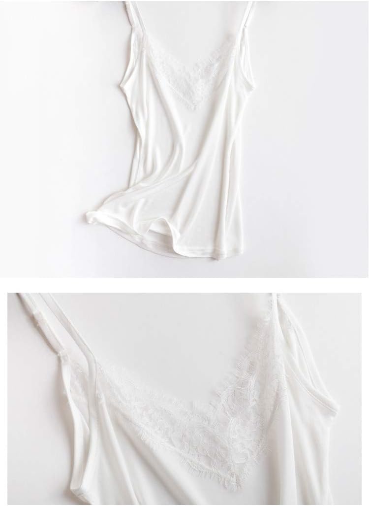 Silk Women's Camisole Deep V-Neck Tank Tops Lace Cami Tops for Women Undershirts