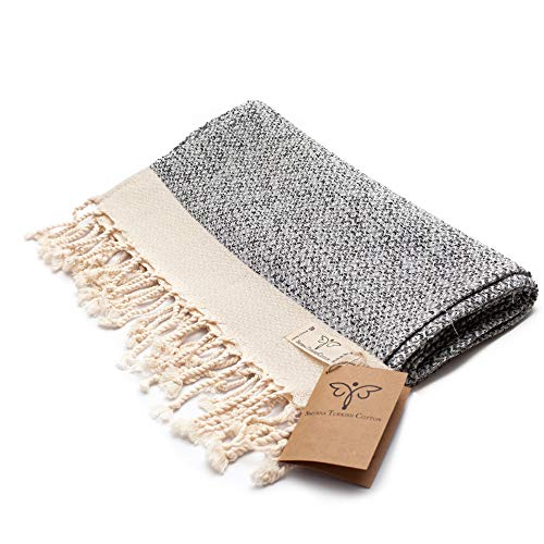 Smyrna Turkish Cotton Original Series Hand Towels - Set Of 2 |16 X 40 In| 100% Turkish Cotton |Large, Soft Hand And Head Towels For Bathroom, Kitchen |No Shrink| Premium Luxury Set - Gray #TOP4