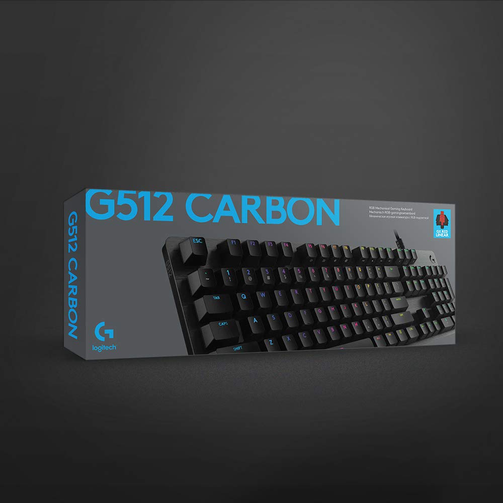 Logitech G512 Clavier Gamer Mécanique, Eclairage RGB LIGHTSYNC, Tactile Switchs GX Brown, Alliage Aluminium 5052, Touches de Fonction Complètes, Relais USB, Français AZERTY - Noir