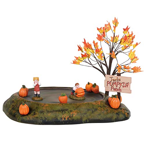 Enesco Village Collection Accessories Halloween Pumpkin Patch Animated Figurine Set, 7.5 Inch, Multicolor