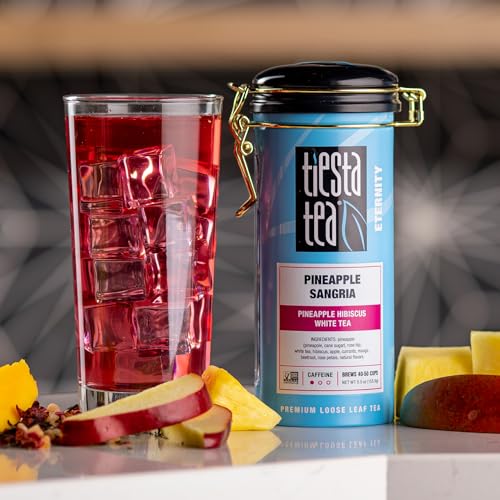 Image of Tiesta Tea Pineapple Sangria Loose Leaf Tea - Pineapple Hibiscus White Tea Blend | Premium Low-Caffeine Fruit Infusion | Hot or Iced | 5.5oz Refillable Tin | Makes Up to 50 Cups