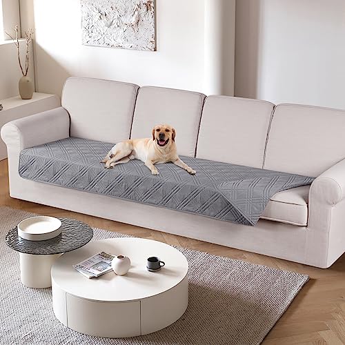 Image of TAOCOCO 100% Waterproof Couch Cushion Cover Reversible Sofa Seat Cover for Dogs Pets Chaise Couch Cover for Sectional Sofa U Shape Couch Furniture Protector Sofa Slipcover(Oversized Sofa, Light Gray)