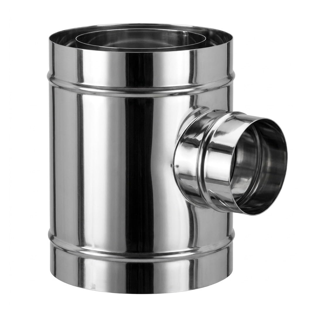 MAKA Raccordo T 90 Ridotto MP 80 Canna Fumaria Doppia Parete Inox Ø 250 mm
