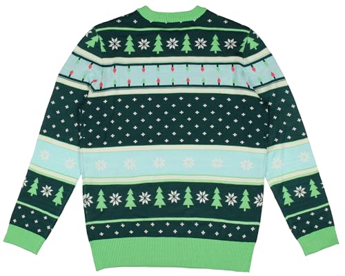 National Lampoon's Christmas Vacation Men's Marty Moose Eggnog Glass Cup Funny Ugly Christmas Sweater (Small) Multicolored4