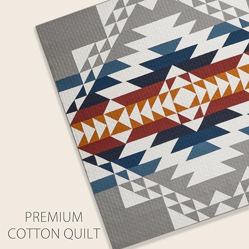 Parure de lit en coton doux Pendleton Explorer couvre-lit gris