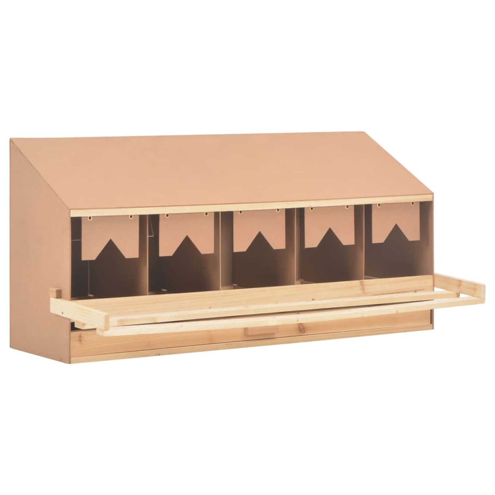 Gecheer 5er Legenest Hühnernest 117 x 33 x 54 cm (B x T x H) Mit 5 Fächern für Kleine Vögel wie Meise, Spatz oder Rotkehlchen,Nistkasten Mit fünf Fächern Für kleine Hühner Abnehmbare Bodenschicht