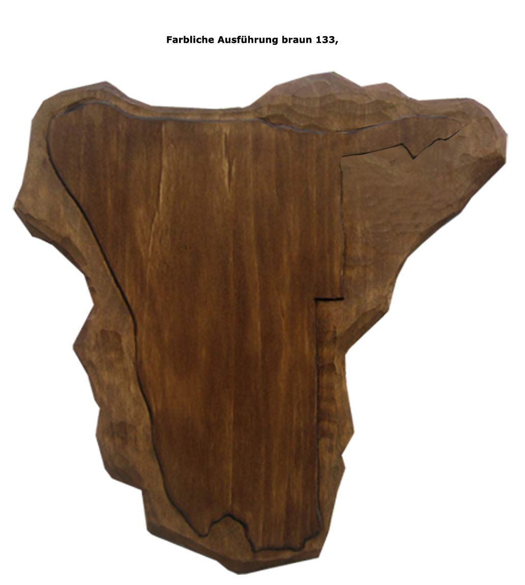 Jagd-Schnitzerei Peter Trophäenschild Trophäenbrett Namibia, handgeschnitzt 11 Größen