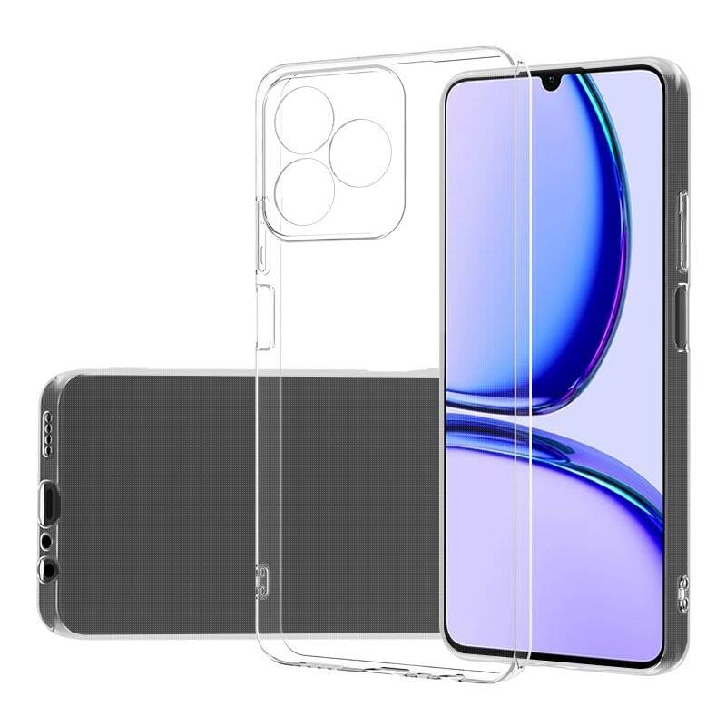 Zore Realme ile uyumlu C53 Kılıf Zore Süper Silikon Kapak Renksiz