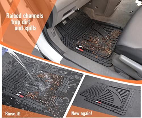 Motor Trend Flextough Advanced Performance Car Floor Mats & Cargo Liner - 4Pc Hd Rubber Floor Mats & Trunk Mat For Car Suv Van Auto #TOP6