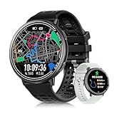 Rmana Reloj Inteligente Hombres con GPS, Reloj Smartwatch 1.39' Pantalla Táctil, Llamadas Bluetooth, Modos Deportivos, Brújula, Pulsómetro, Medición Presión Arterial, Reloj Digital iOS/Android