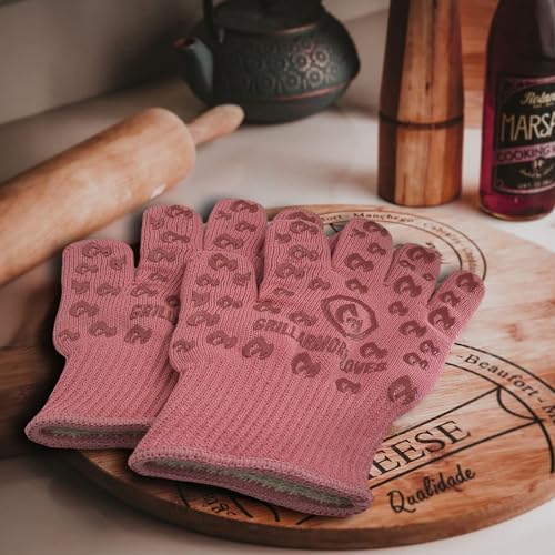 Image of Grill Armor Oven Gloves with Fingers - 932F Heat, Fire & Cut Resistant Mitts for BBQ, Grill, Cooking, Grilling, Baking, Smoker & Fire Pit