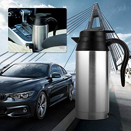 12V Car Electric Kettle,750Ml Stainless Steel Car Hot Pot With Indicator Light Powered By Cigarette Lighter Base For Water Tea Coffee Milk #TOP1