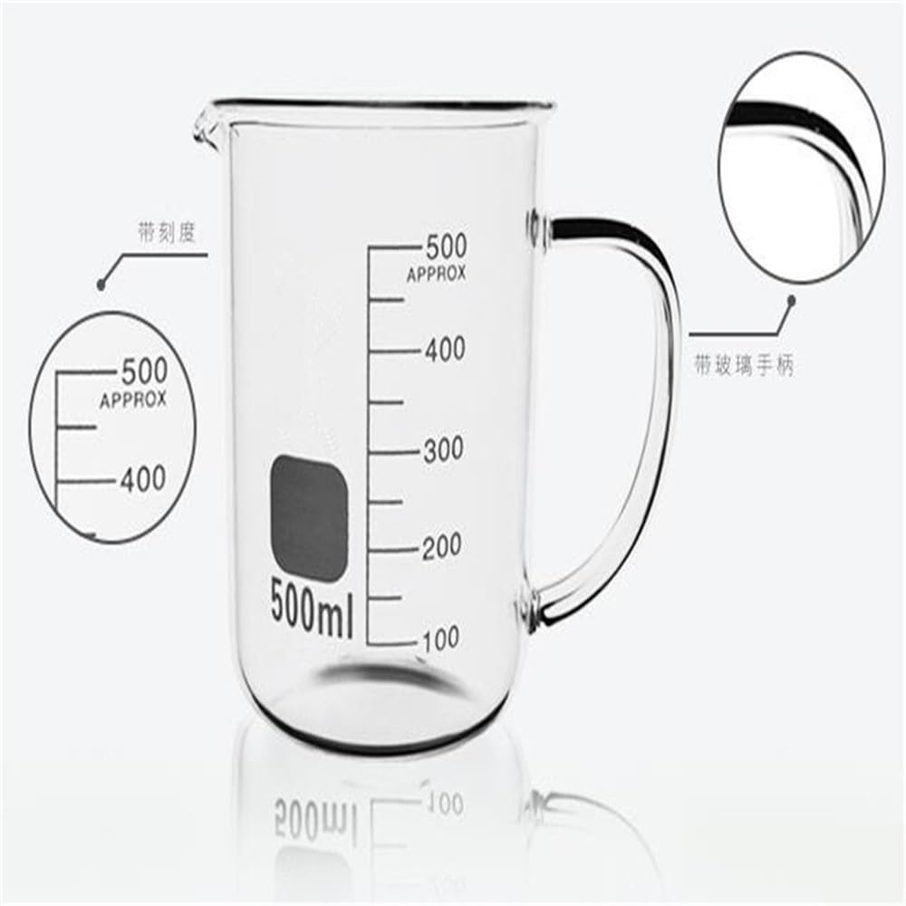 Vetreria da laboratorio 1 pz 50 ml-800 ml Becher in vetro con manico Vetreria da laboratorio Vetro borosilicato 3.3(800ml)
