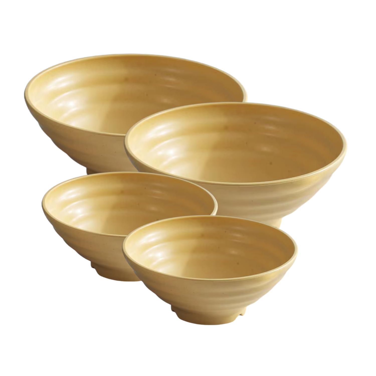 Wheat Fiber Salad Bowls, Wheat Straw Bowls for Daily Use, Ideal for Pasta, Cut Fruits, Nachos, Curry & Camping Meals, Microwave Safe & Easy to Wash (900 ml, 1500 ml, Yellow, Pack of 4)-image-13