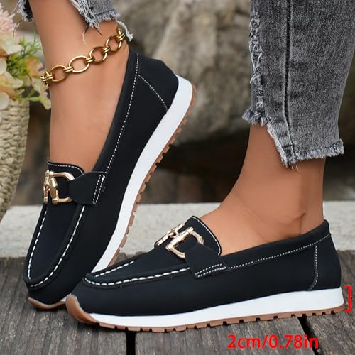 Women's Casual Loafers Comfortable Slip On Shoes Orthopedic Sneakers for Women Arch Support Footwear Business Non-Slip Walking Boat Shoes Fashion Sneakers Retro Lightweight Loafers4