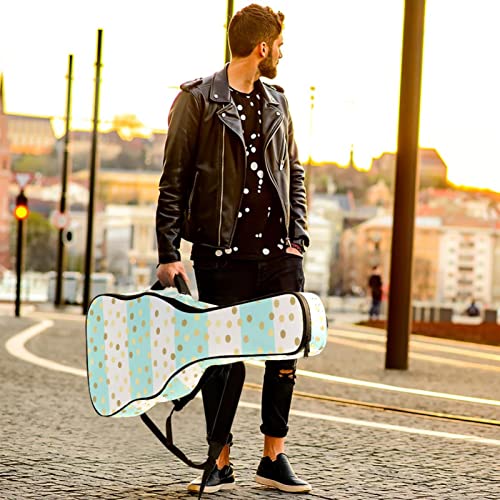 Sac à dos à pois dorés sur rayures vertes et blanches avec étui épais pour guitare acoustique, électrique, basse, avec… - Les Beatles, Paul McCartney, John Lennon, RIngo Starr, George Harrison Sac à dos à pois dorés sur rayures vertes et blanches avec étui épais pour guitare acoustique, électrique, basse, avec… – Image 7