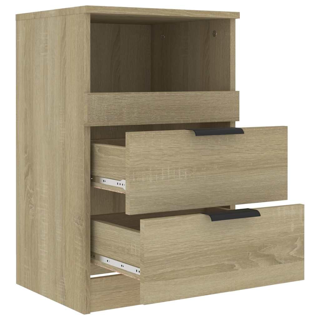 Zeitloser Nachttisch mit 2 Schubladen und Fach | Hochwertiger Holzwerkstoff mit feuchtigkeitsbeständiger Oberfläche | Stabiles Design für Schlafzimmer und Wohnbereich