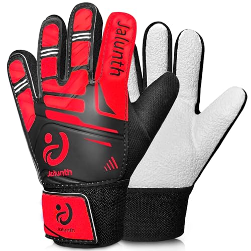 Jalunth Guantes Portero Futbol - Niño Niñas Joven Junior Guantes Portero Entrenamiento Guantes Fútbol con Fuerte apretones Palmas para 5 6 7 8 9 10 11 12 Años