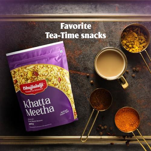 Image of Bhujialalji Khatta Meetha (Combo pack of 2) 2kg | Rajasthani Namkeen | indian Spices | Indian Tea Time Fresh & Mixture | Ready to eat