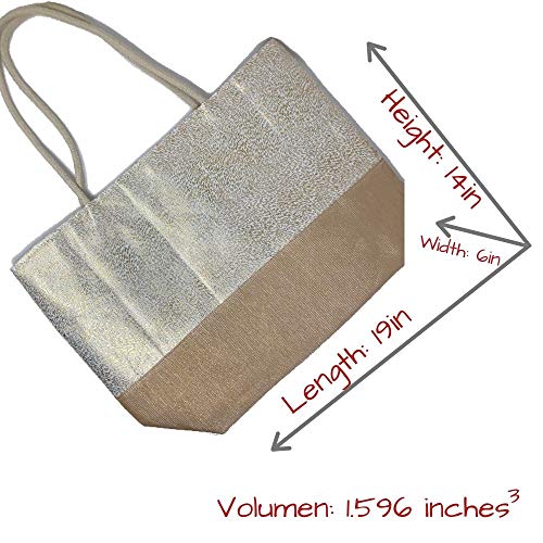 Beach Bag Large for Gym Beach Travel Daily Tote Bags with Top Zipper Closure, Cotton Rope Handles.4