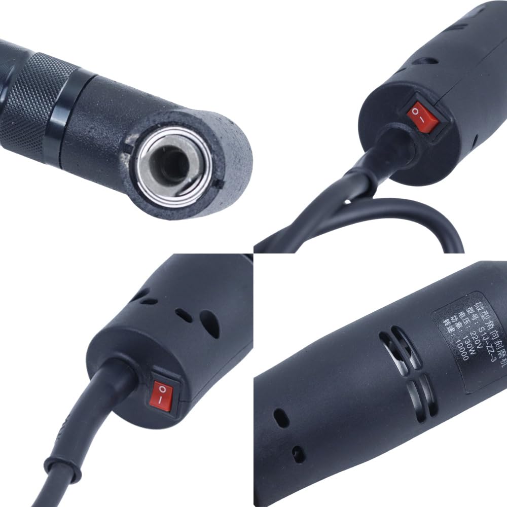Elektryczna mikroszlifierka kątowa, 10 000 obr./min, 90 stopni, 130 W, wielofunkcyjna mini szlifierka matrycowa, precyzyjne polerowanie, tuleja zaciskowa 3 mm, kompaktowe narzędzie do biżuterii
