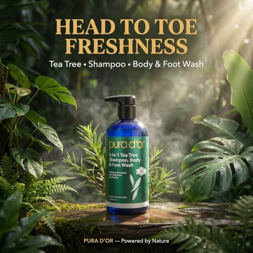 PURA D'OR 3-in-1 Tea Tree Shampoo, Body & Foot Wash for Men & Women, 16oz - image 3