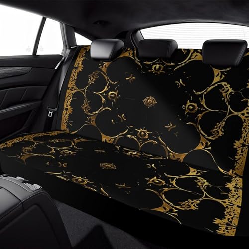 Housse de siege auto impermeable chic noire et doree haut de gamme - 6