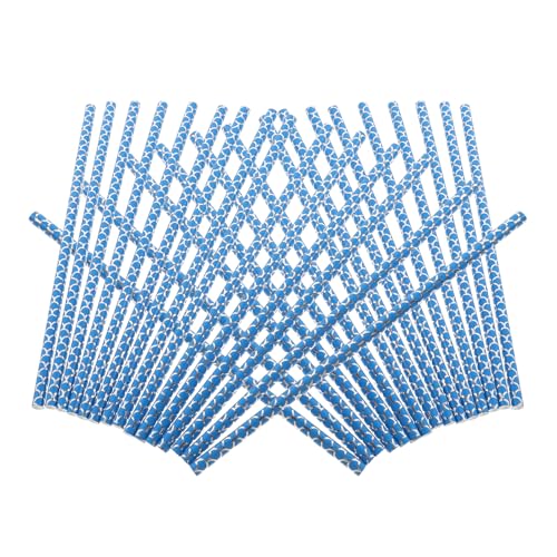 100 pitillos biodegradables de papel azul para fiesta miniatura 1