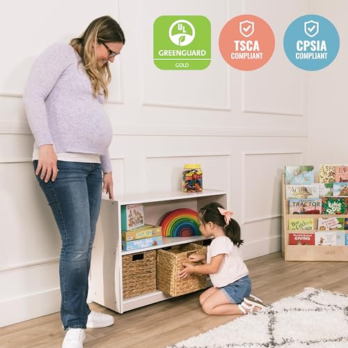 ECR4Kids 2-Shelf Mobile Storage Cabinet, Classroom Furniture, White Wash by ECR4Kids - Image 4