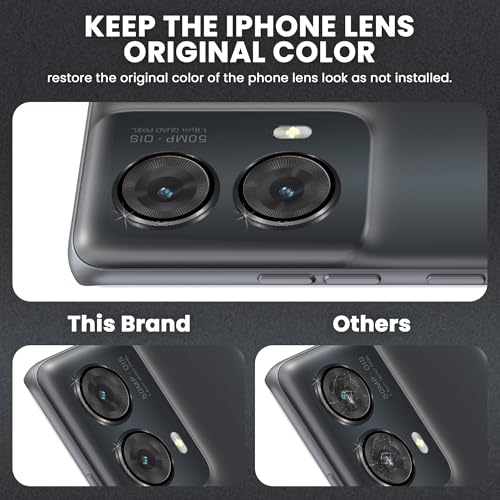 Image of ArmourPro Camera Rings Tempered Glass for Motorola Edge 50 Fusion and Moto G85, Tough HD Individual Aluminum Alloy Rings 9H Camera Cover, Scratch-Resistant,Camera Lens Protection| Black, 1 Pack