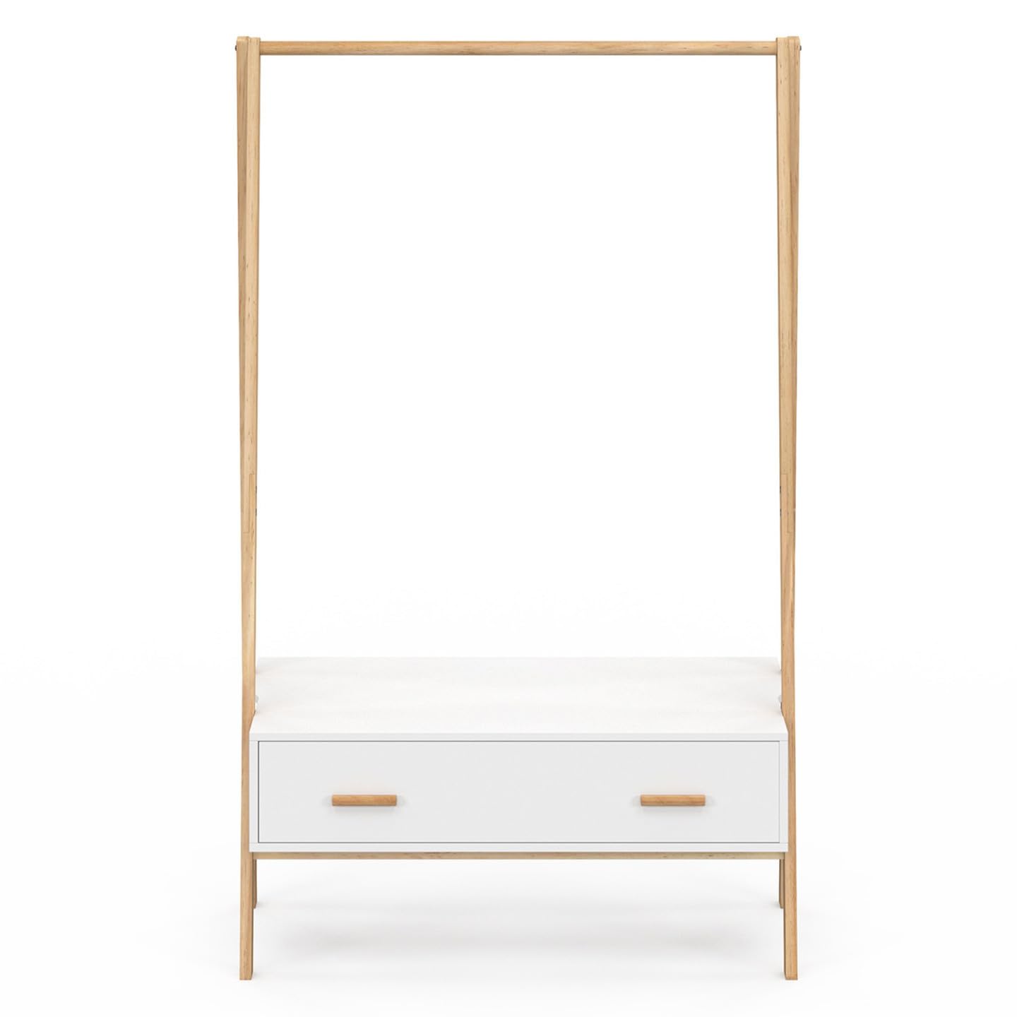 IDMarket - Portapacchi per bambini LEON 130 cm con 1 porta bianca e legno