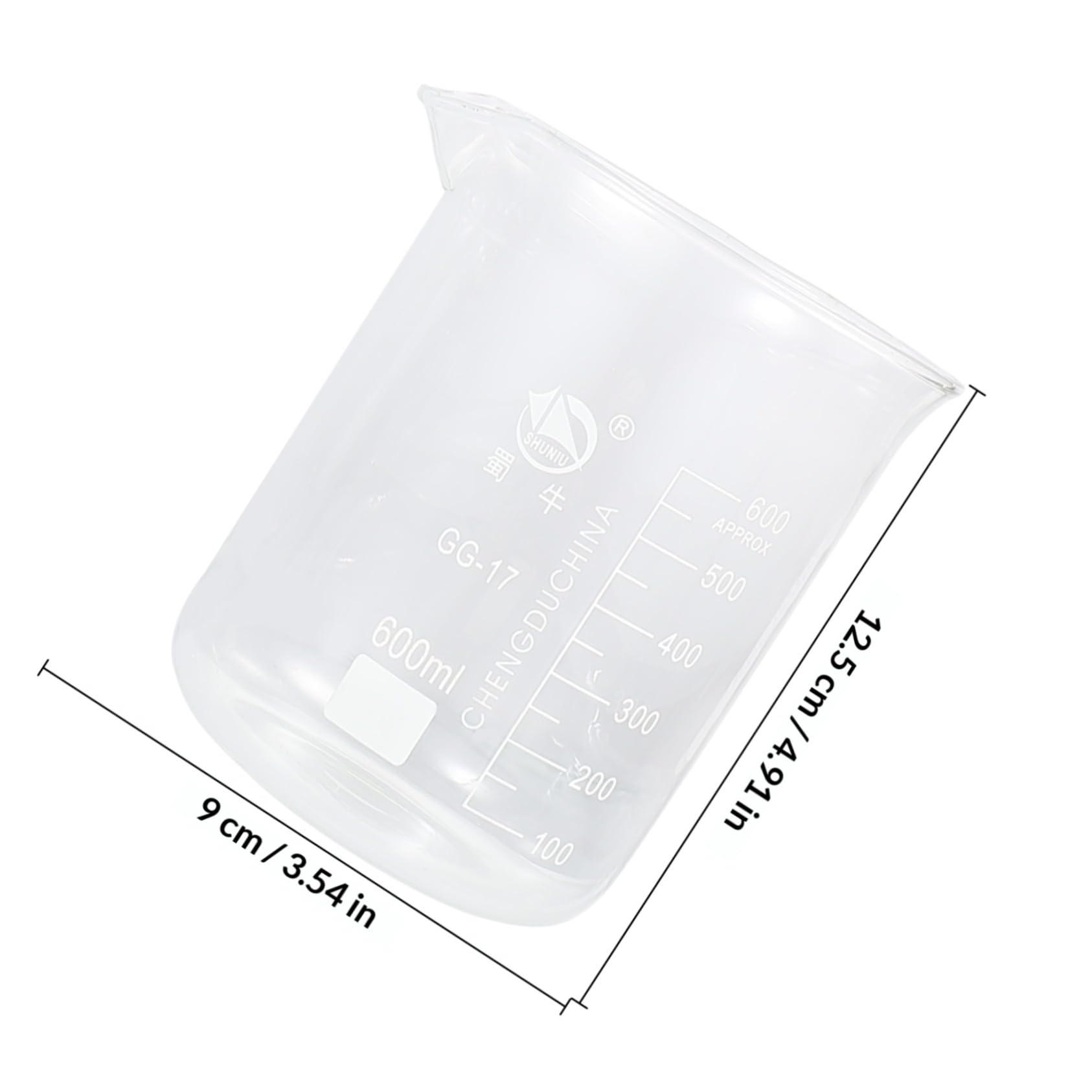 Vaso de Precipitados de Vidrio Transparente 5 Piezas para Laboratorio | Alta Resistencia al Calor, Uso Práctico, Fácil de Lavar, Formato Escala Visible