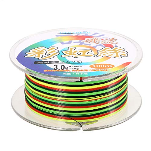 DECDEAL Linhas de pesca coloridas 1M 1 Linhas de pesca de cor 100m Linha de pesca trançada
